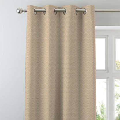 Colorful Knots Indie Oat Beige Heavy Satin Blackout curtains Set Of 2 - (DS491E)