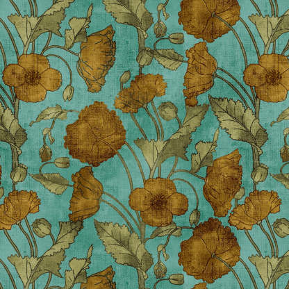 Elegant Floral Print Room Darkening Curtains- Set of 2 - DS495A