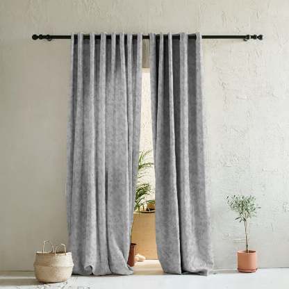 Elegant Floral Print Room Darkening Curtains- Set of 2 - DS496F