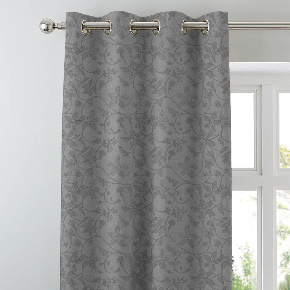 Elegant Floral Print Room Darkening Curtains- Set of 2 - DS496F