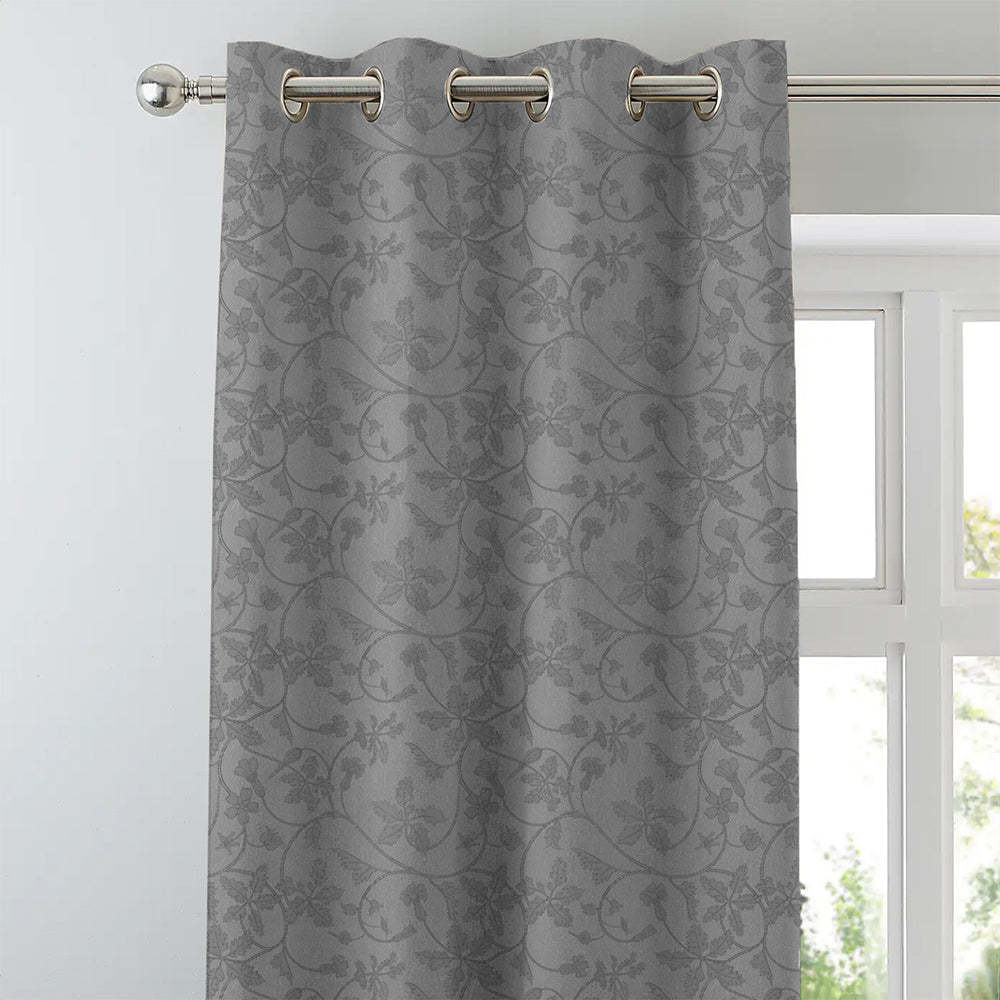 Elegant Floral Print Room Darkening Curtains- Set of 2 - DS496F