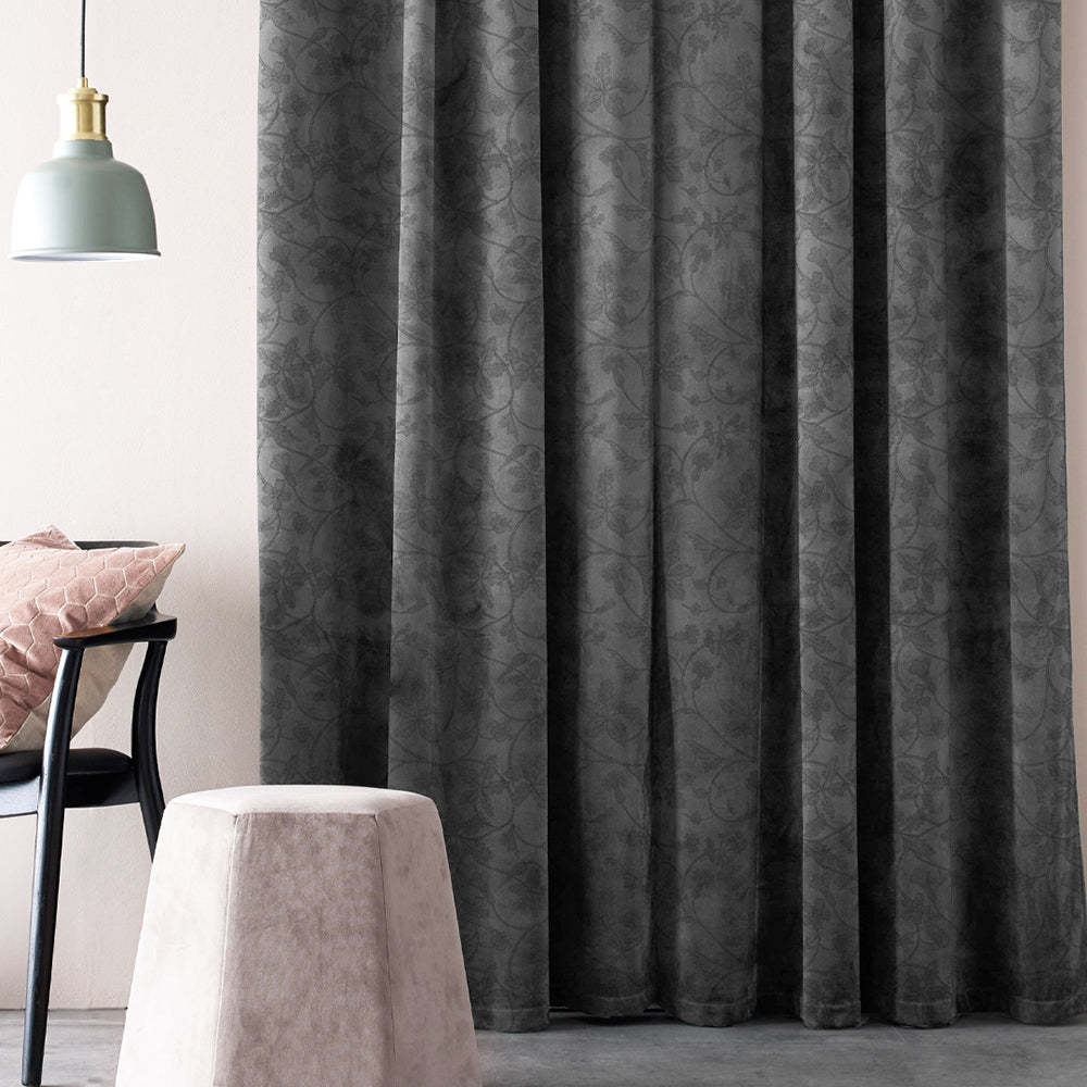 Elegant Floral Print Room Darkening Curtains- Set of 2 - DS496F