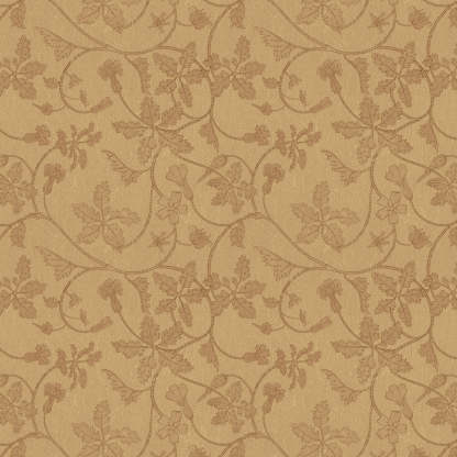Nouveau Petal Floral Pecan yellow Heavy Satin Blackout curtains Set Of 2 - (DS496A)