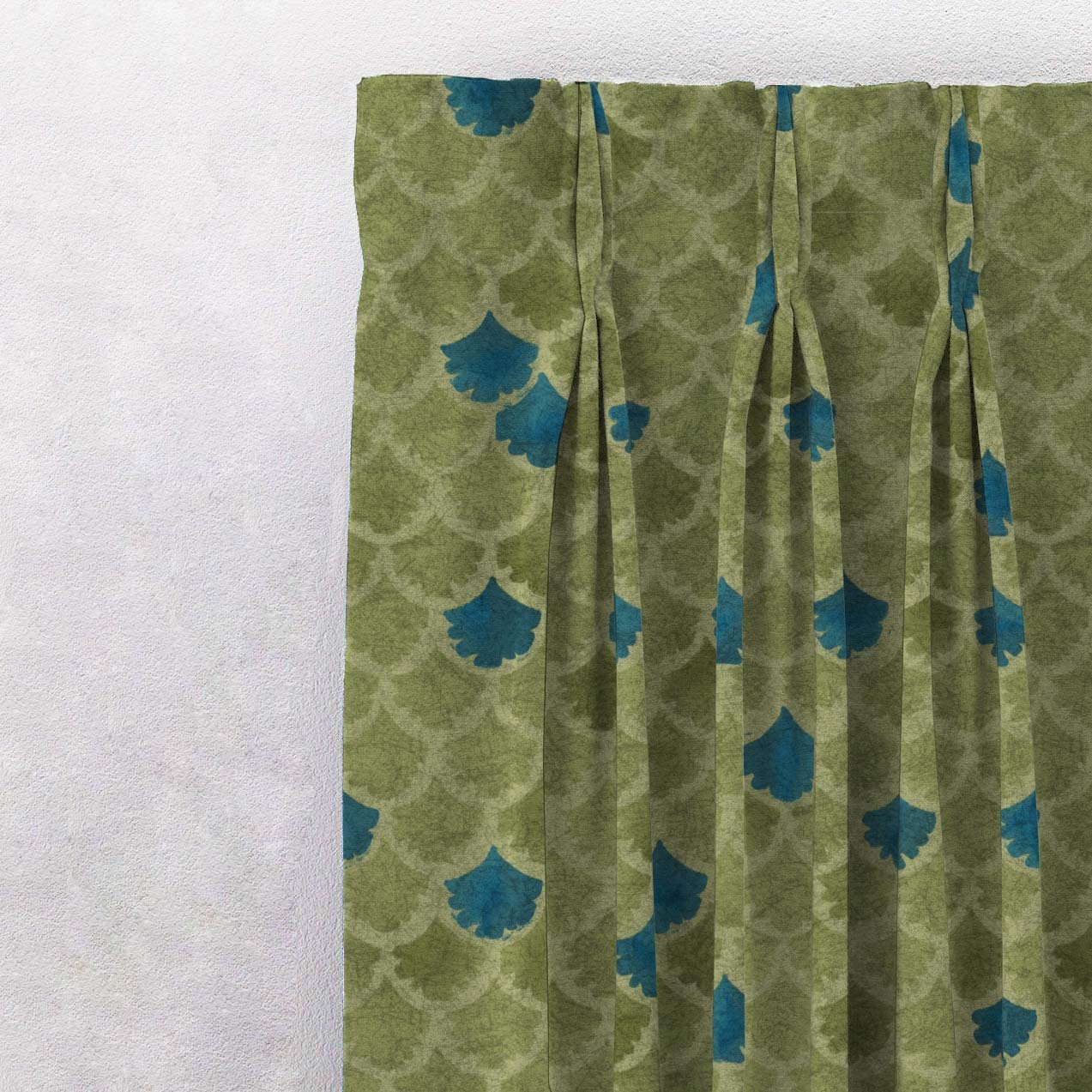 Elegant Geometric Print Matt Finish Room Darkening Curtain Set of 2 - MTDS497D