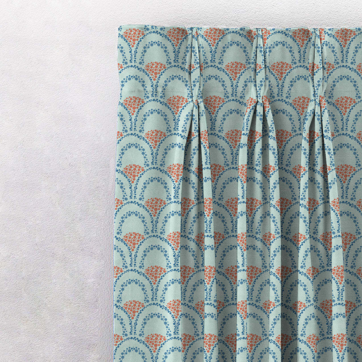 Elegent Geometric Print Matt Finish Room Darkening Curtain Set of 2 MTDS499A