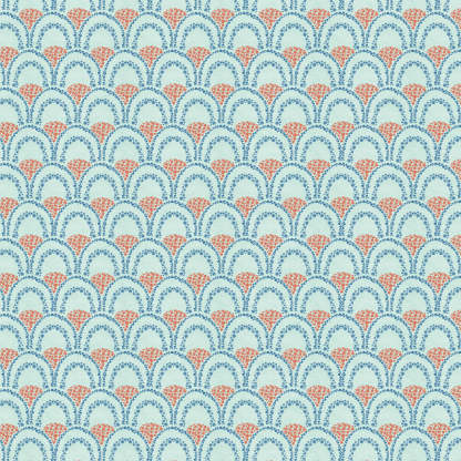 Elegent Geometric Print Matt Finish Room Darkening Curtain Set of 2 MTDS499A