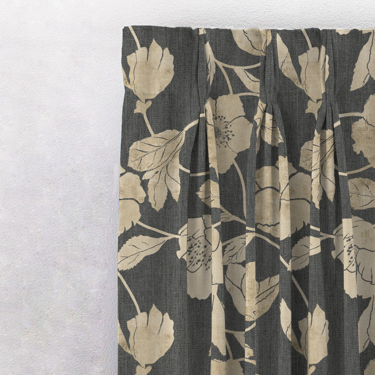 Elegant Floral Print Room Darkening Curtains- Set of 2 - DS509 C