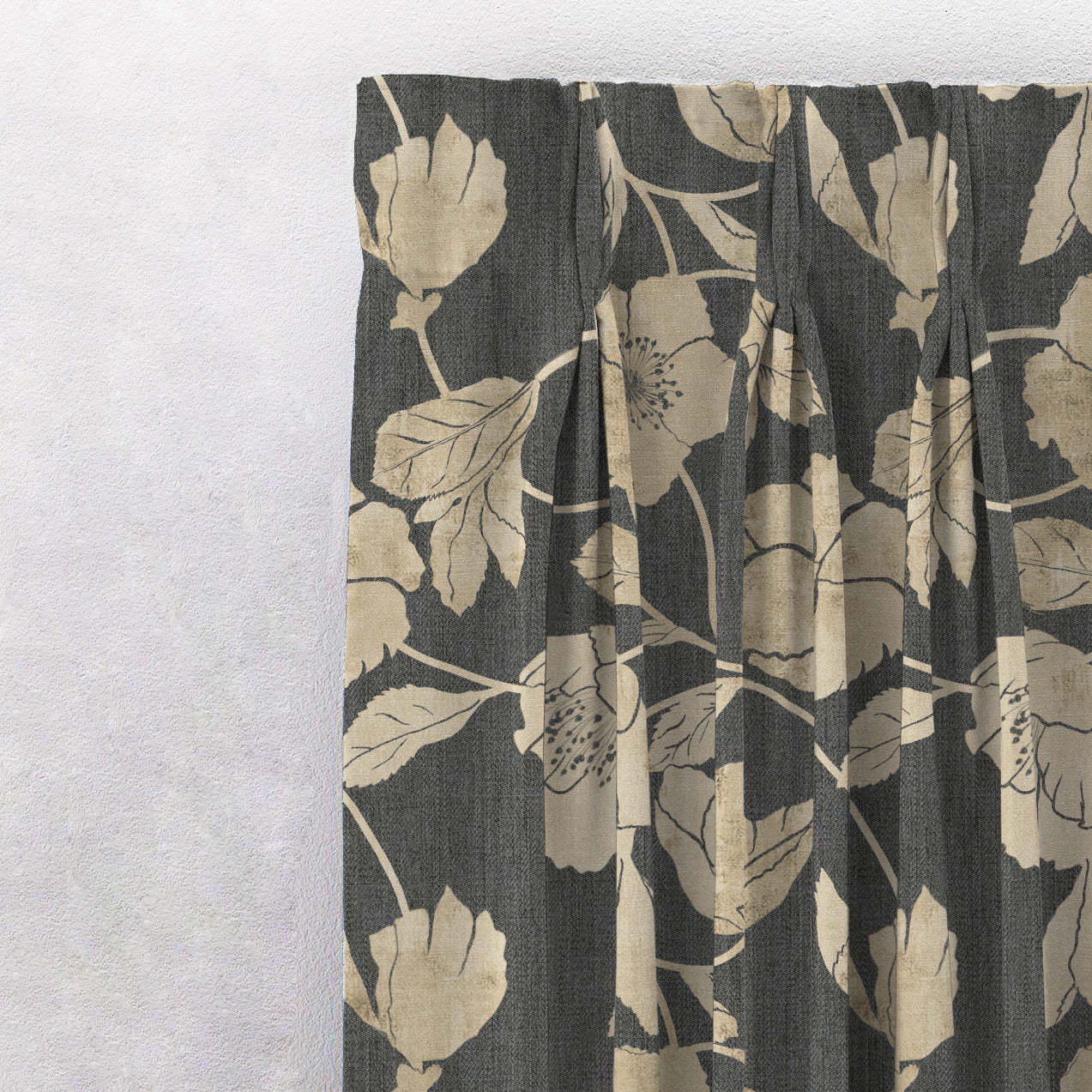 Elegant Floral Print Room Darkening Curtains- Set of 2 - DS509 C