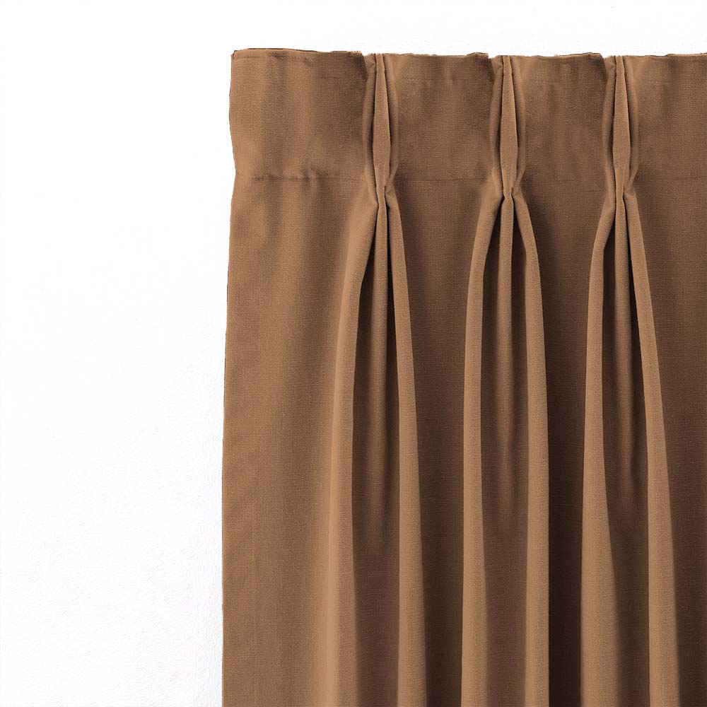 Jacquard Room Darkening Curtains in Mud Brown Set Of 2 - (P51)