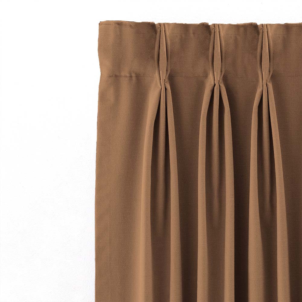 Jacquard Room Darkening Curtains in Mud Brown Set Of 2 - (P51)