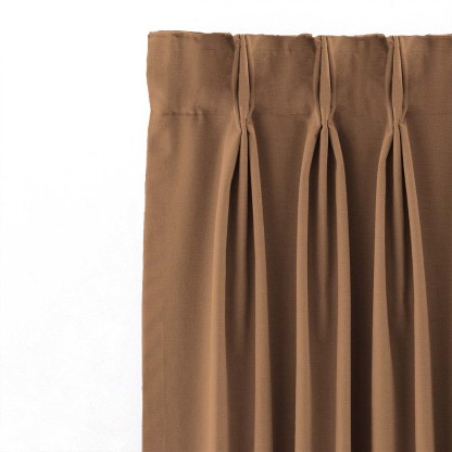 Jacquard Room Darkening Curtains in Mud Brown Set Of 2 - (P51)