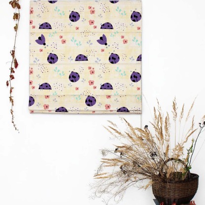 Buggy Bliss Kids Sunny Yellow Satin Roman Blind (DS511B)