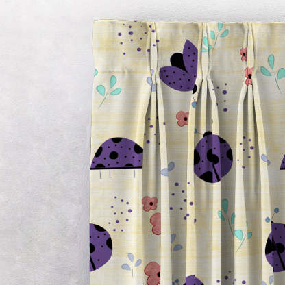 Buggy Bliss Kids Sunny Yellow Heavy Satin Room Darkening Curtains Set Of 2 - (DS511B)