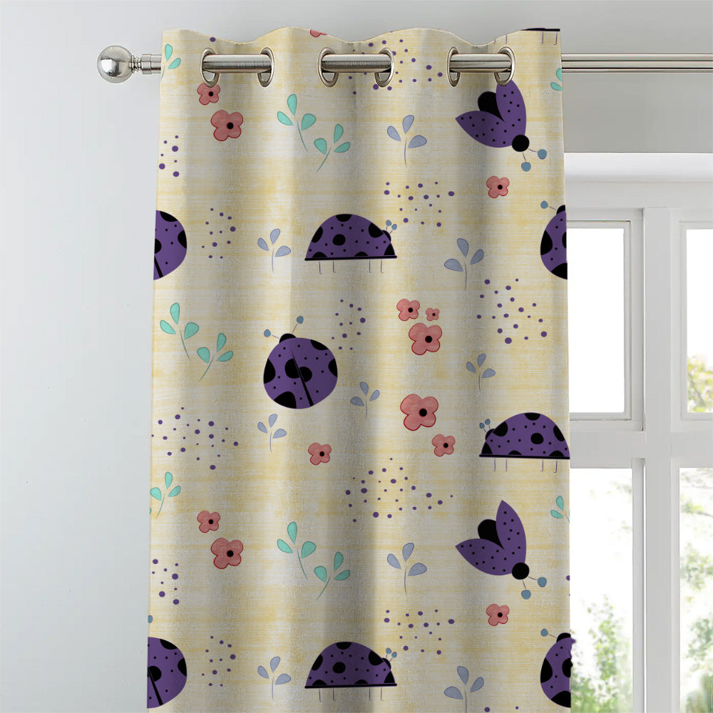 Buggy Bliss Kids Sunny Yellow Heavy Satin Room Darkening Curtains Set Of 2 - (DS511B)