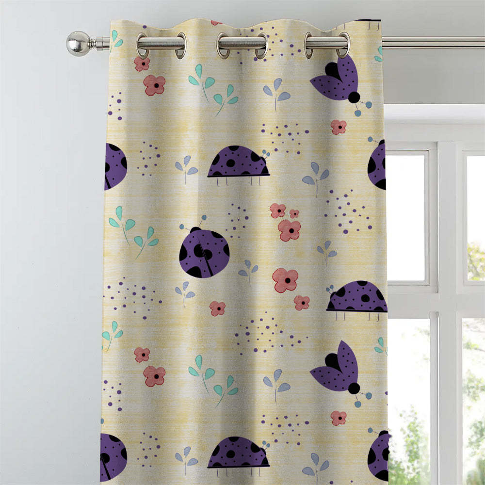 Buggy Bliss Kids Sunny Yellow Heavy Satin Room Darkening Curtains Set Of 2 - (DS511B)