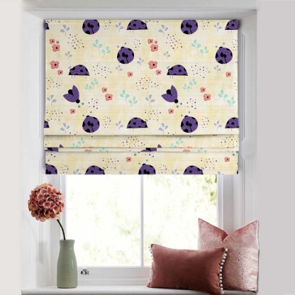Buggy Bliss Kids Sunny Yellow Satin Roman Blind (DS511B)