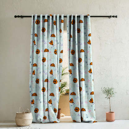 Buggy Bliss Kids Mint Green Heavy Satin Room Darkening Curtains Set Of 2 - (DS511C)