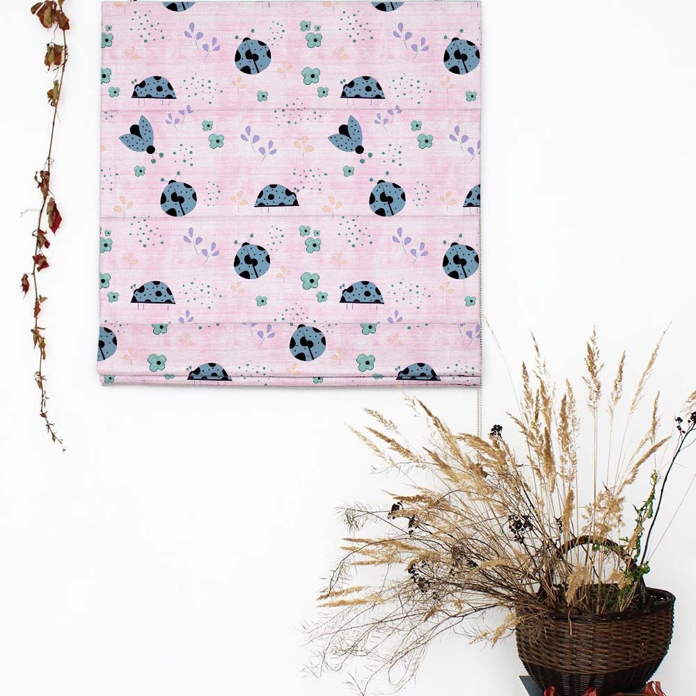 Buggy Bliss Kids Pastel Pink Satin Roman Blind (DS511D)