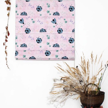Buggy Bliss Kids Pastel Pink Satin Roman Blind (DS511D)