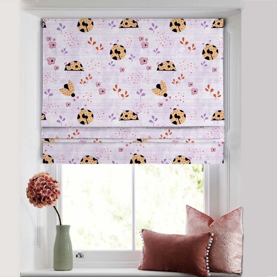 Buggy Bliss Kids Pastel Purple Satin Roman Blind (DS511E)
