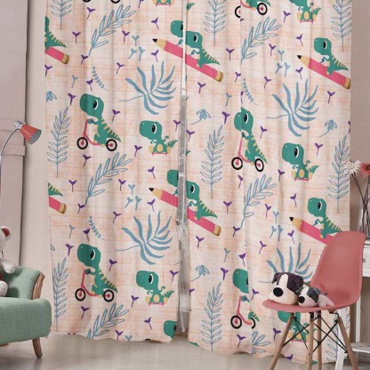 Kids Print Room Darkening Curtains- Set of 2 - DS512F
