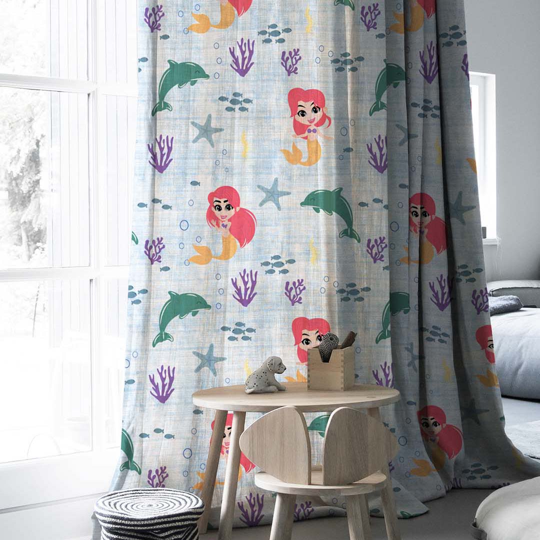 Elegant Kids Print Room Darkening  Curtain - Set of 2 - DS514A