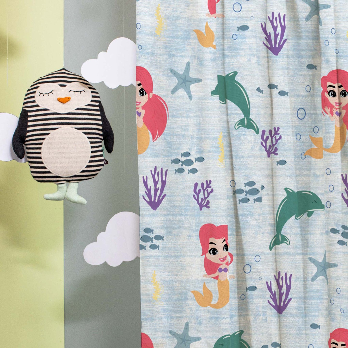 Elegant Kids Print Room Darkening Curtain - Set of 2 - DS514A