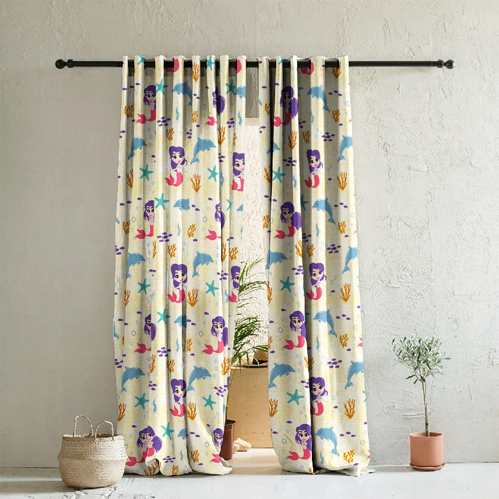 Elegant Kids Print Room Darkening  Curtain - Set of 2 - DS514B
