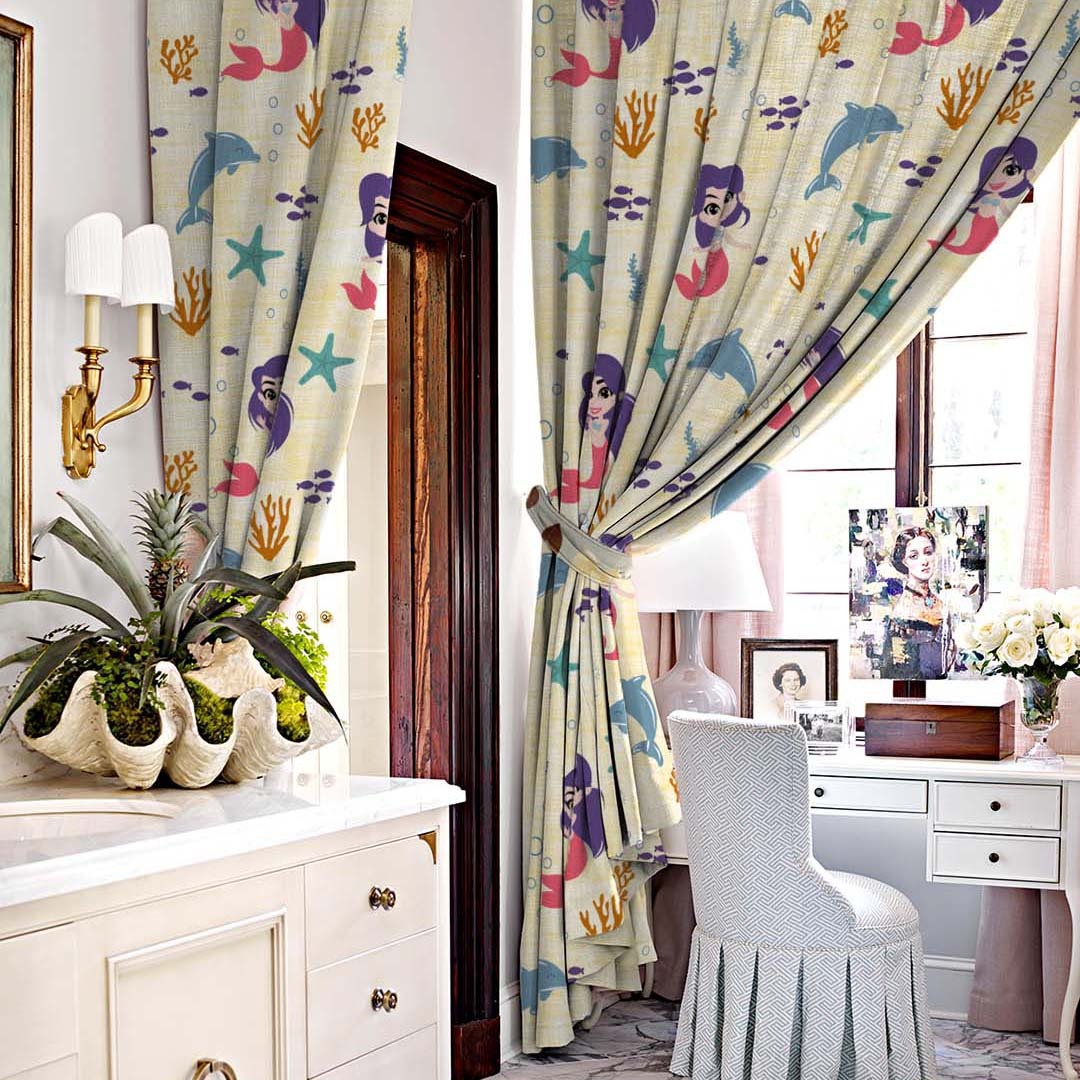 Elegant Kids Print Room Darkening Curtain - Set Of 1pc - DS514B