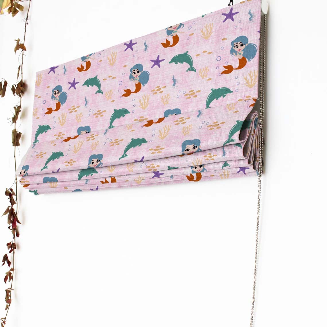 Magical Marine Kids Pastel Pink Satin Roman Blind (DS514D)