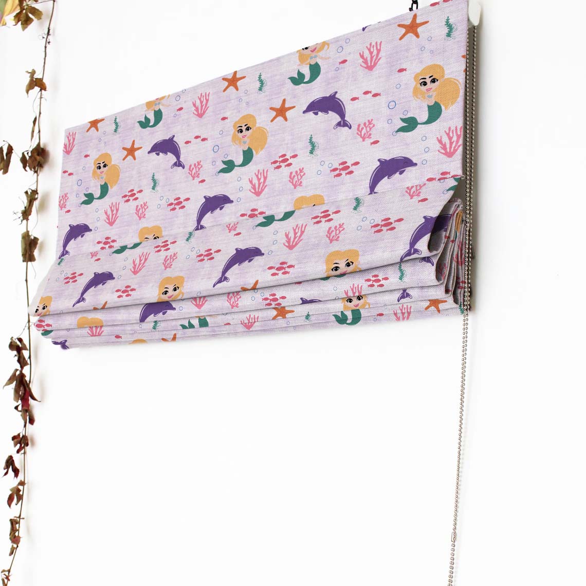 Magical Marine Kids Pastel Purple Satin Roman Blind (DS514E)