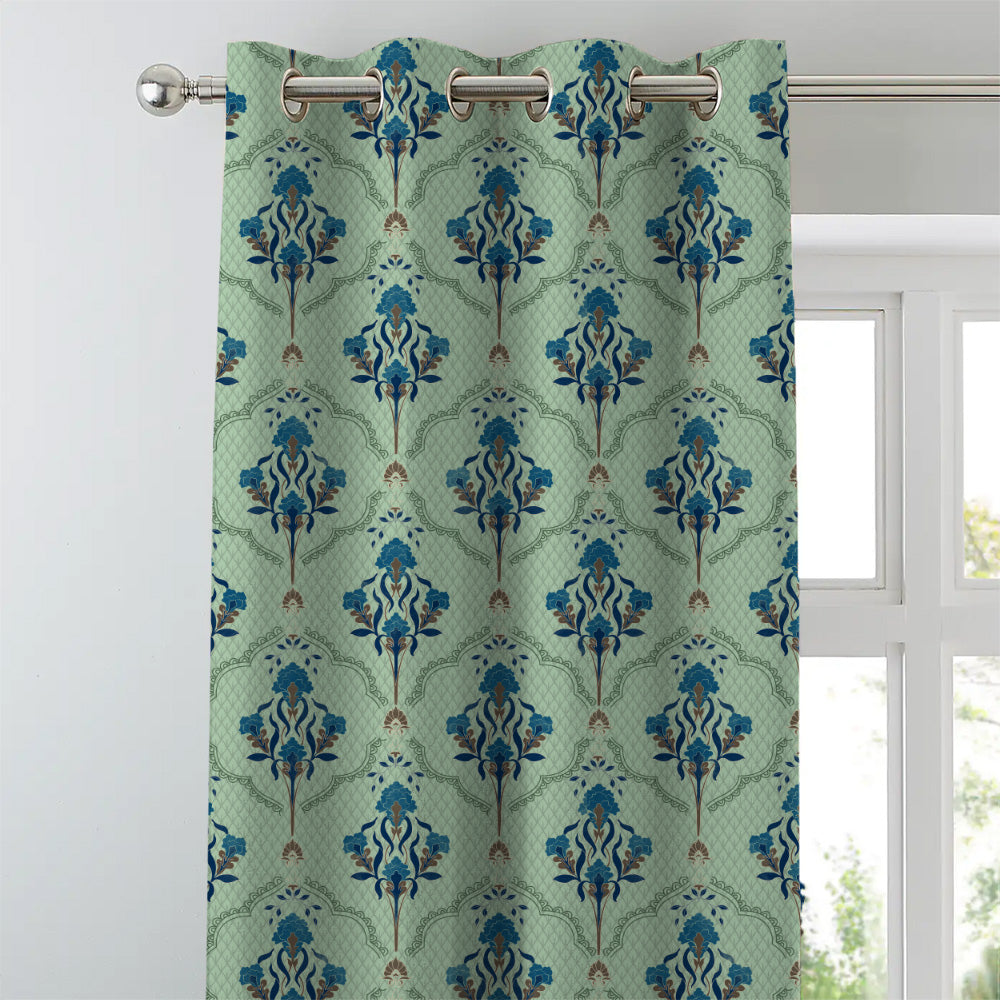 Elegent Indie Print Matt Finish Room Darkening Curtain Set of 2 MTDS515D