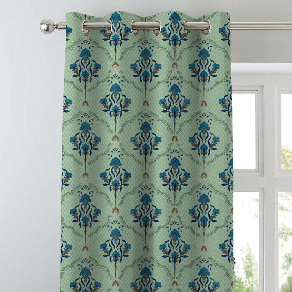 Elegent Indie Print Matt Finish Room Darkening Curtain Set of 2 MTDS515D