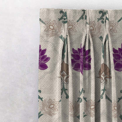 Kamal Indie Offwhite Heavy Satin Blackout curtains Set Of 2 - (DS517B)