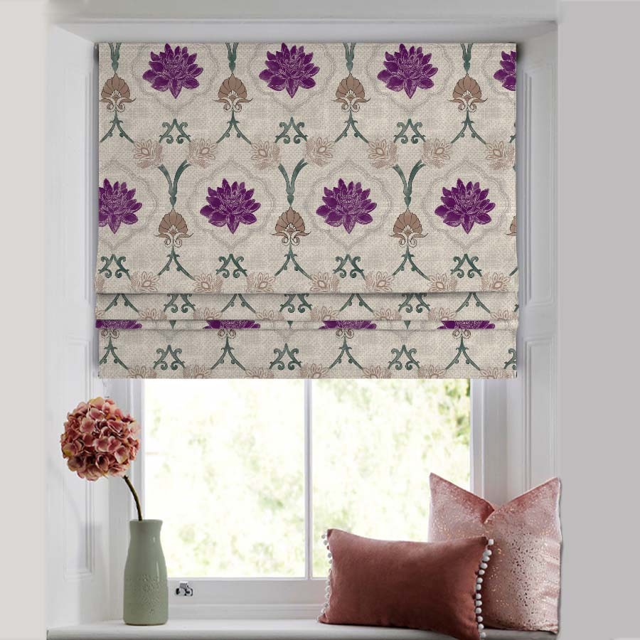 Kamal Indie Offwhite Satin Roman Blind (DS517B)