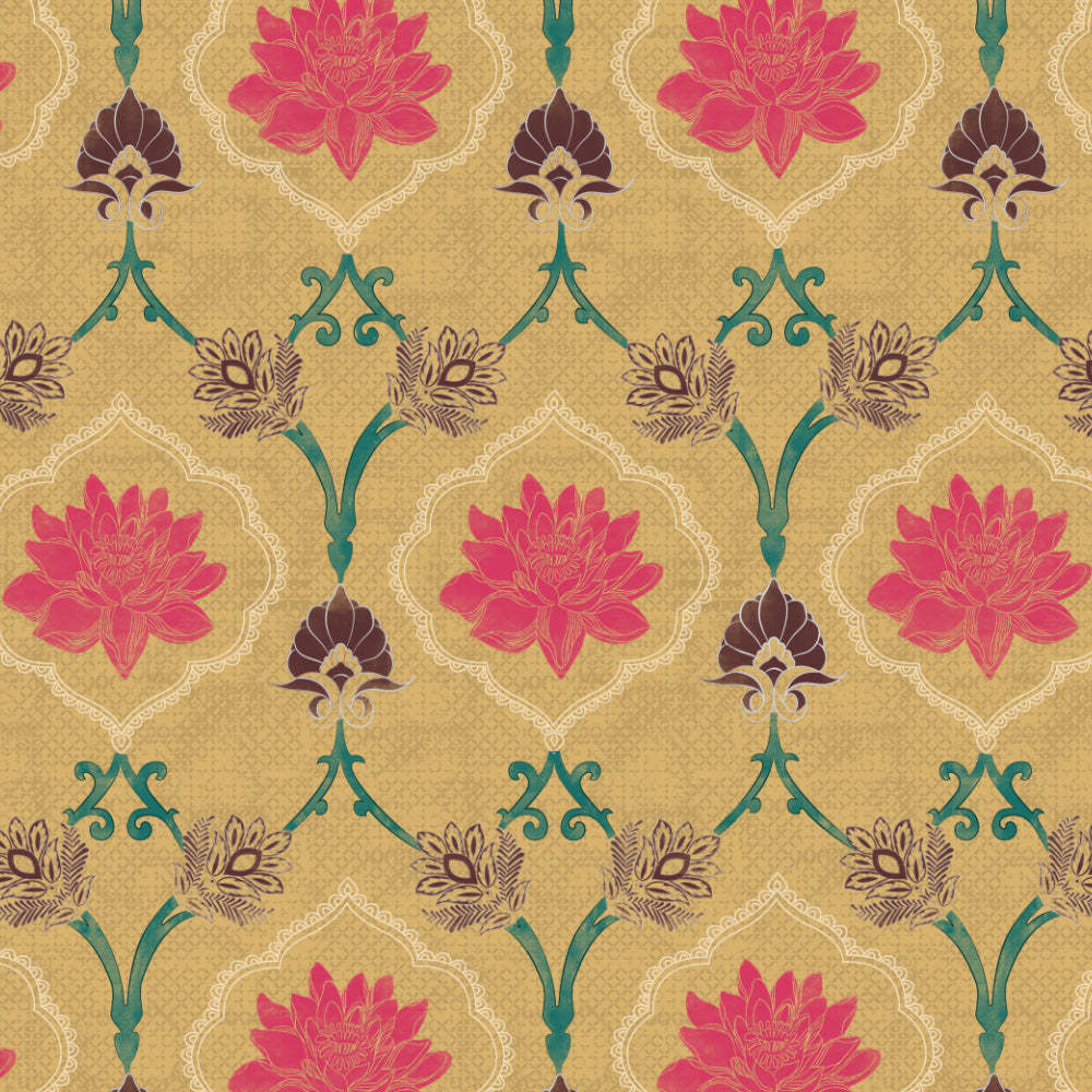 Kamal Indie Saffron Yellow Heavy Satin Blackout curtains Set Of 2 - (DS517C)