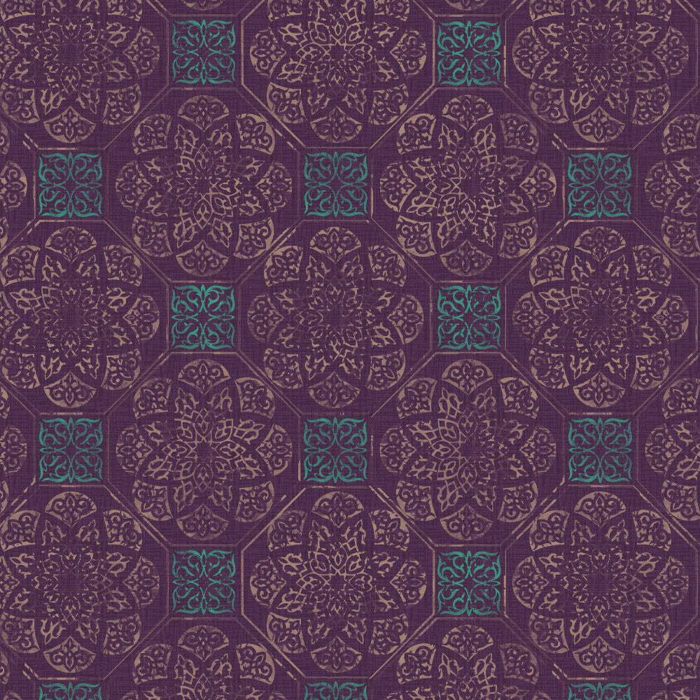 Elegent Indie Print Matt Finish Room Darkening Curtain Set of 2 MTDS518B