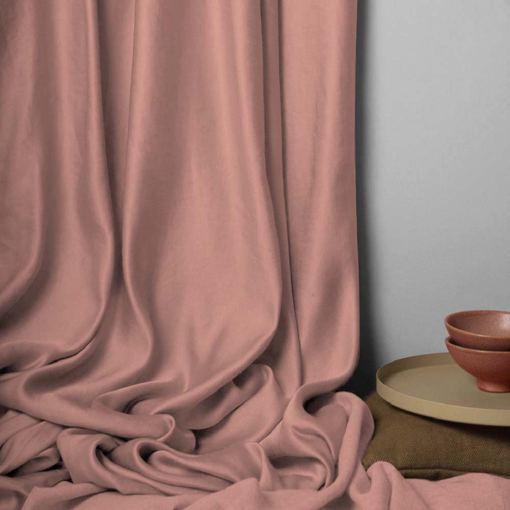 Jacquard Room Darkening Curtains in Pink Pearl Set Of 2 - (P52)