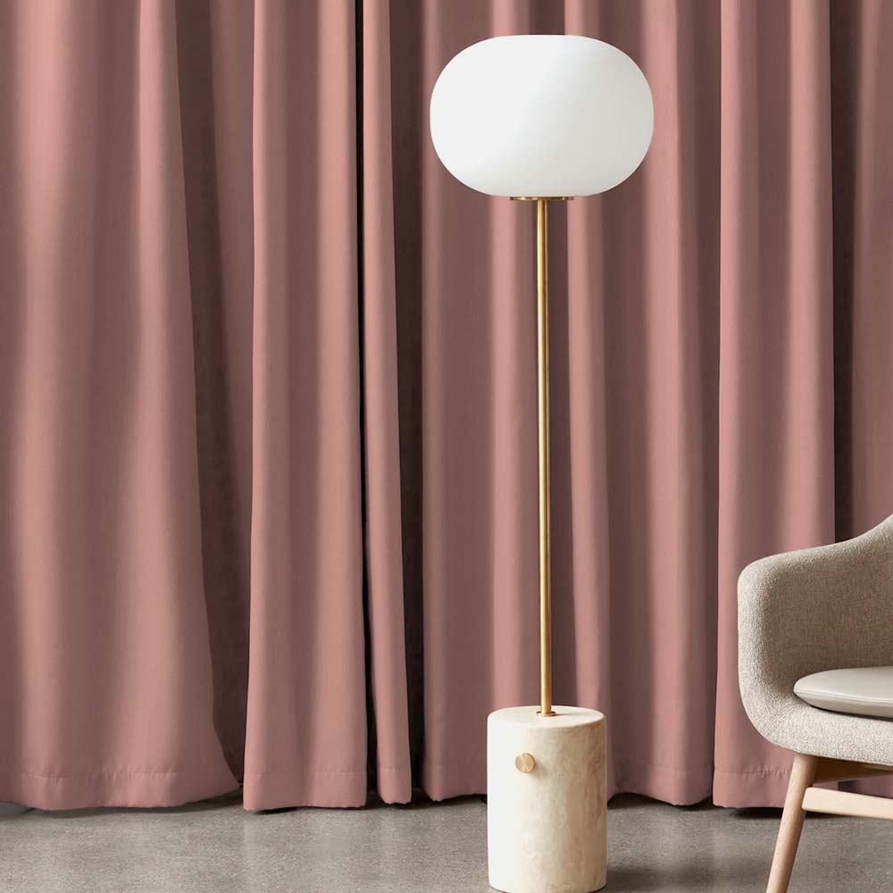 Jacquard Room Darkening Curtains in Pink Pearl Set Of 2 - (P52)