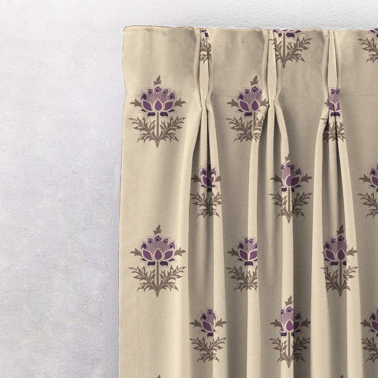 ButtaBliss Indie Plum Purple Heavy Satin Blackout Curtains Set Of 2 - (DS521B)