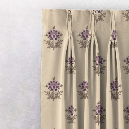 ButtaBliss Indie Plum Purple Heavy Satin Blackout Curtains Set Of 2 - (DS521B)