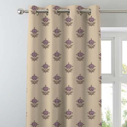 ButtaBliss Indie Plum Purple Heavy Satin Blackout Curtains Set Of 2 - (DS521B)