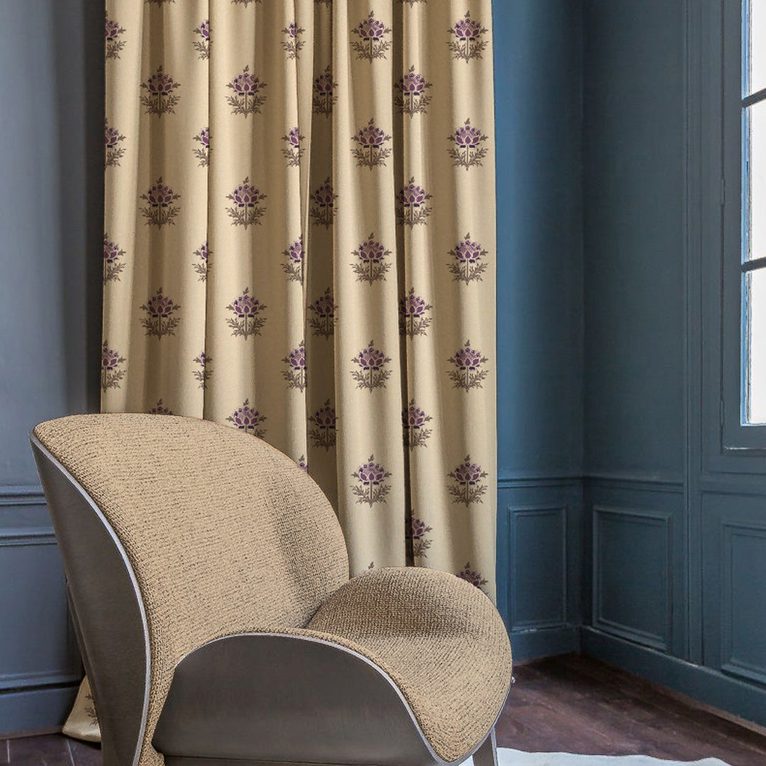 ButtaBliss Indie Plum Purple Heavy Satin Blackout Curtains Set Of 2 - (DS521B)