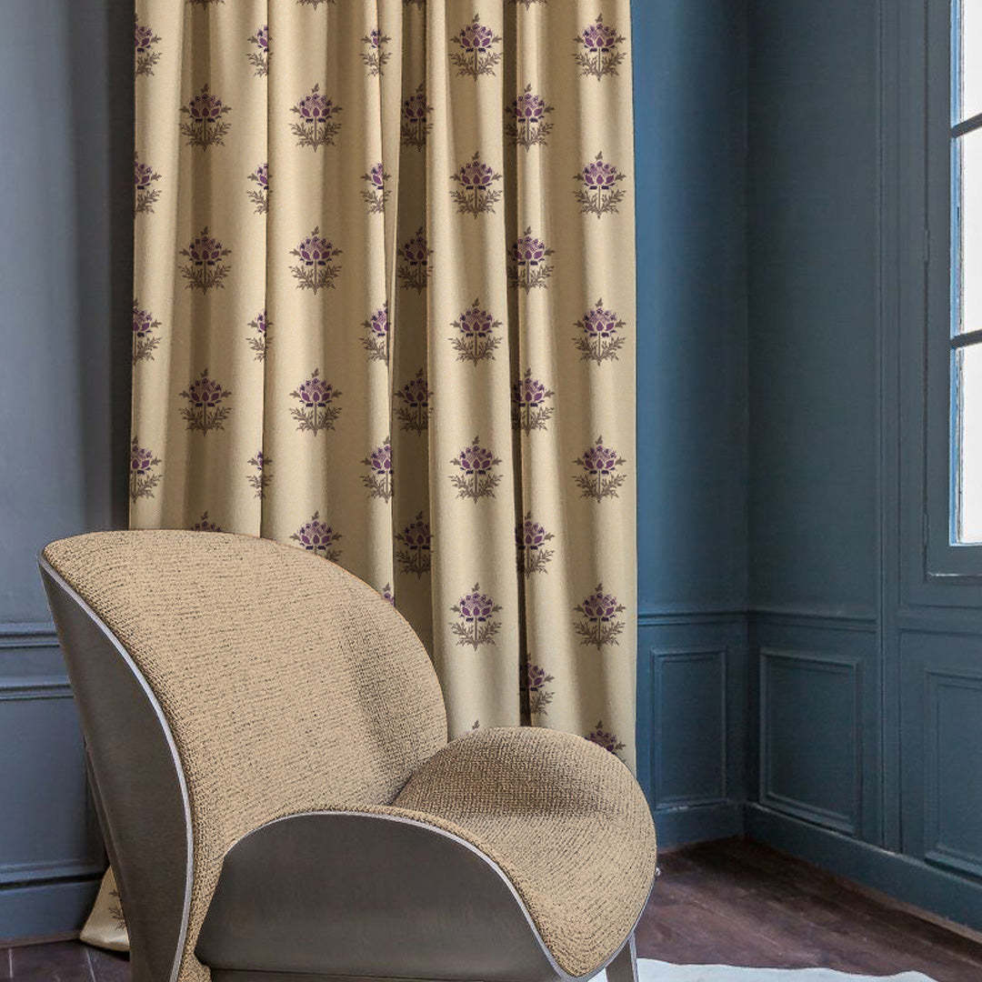 ButtaBliss Indie Plum Purple Heavy Satin Blackout Curtains Set Of 2 - (DS521B)