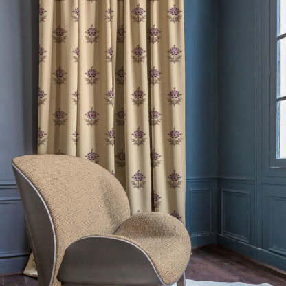 ButtaBliss Indie Plum Purple Heavy Satin Blackout Curtains Set Of 2 - (DS521B)