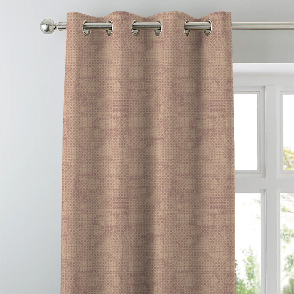 Elegent Geometric Print Matt Finish Room Darkening Curtain Set of 2 MTDS522E