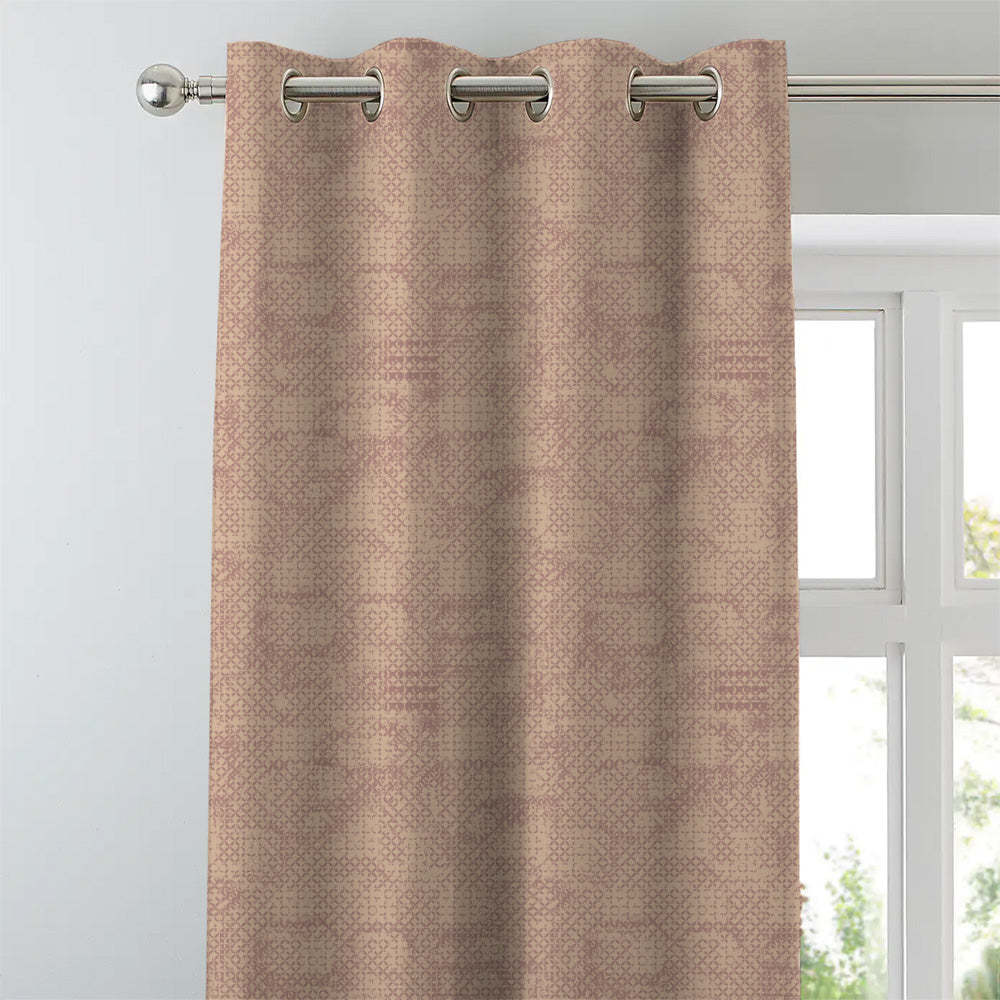 Elegent Geometric Print Matt Finish Room Darkening Curtain Set of 2 MTDS522E