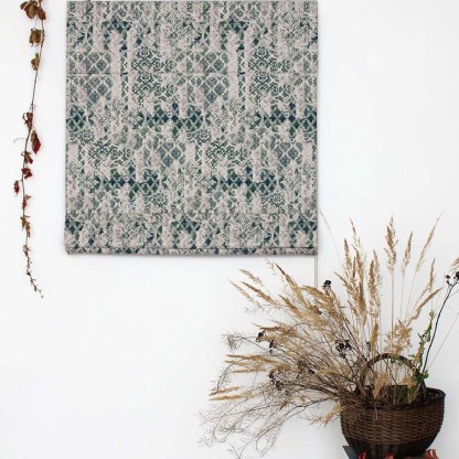 Damask Delight Indie Pear Green Satin Roman Blind (DS524C)