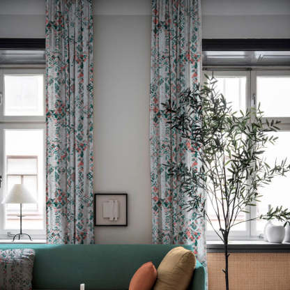 Damask Delight Indie Teal Heavy Satin Blackout Curtains Set Of 1pc - (DS524D)