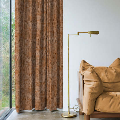 Elegent Geometric Print Matt Finish Room Darkening Curtain Set of 2 MTDS527B